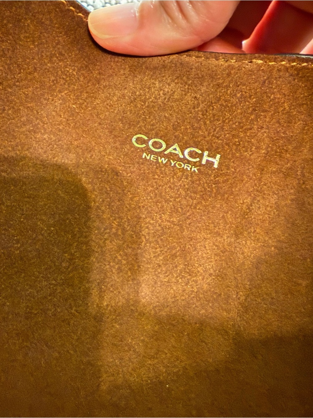 Coach Brooklyn Shoulder Bag 39 Brown Suede Brass Hardware - Picture 3 of 16
